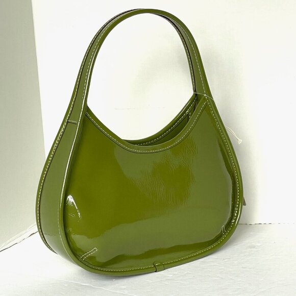 Coach Ergo Bag Crinkle Patent Shoulder Bag Coachtopia Leather Olive CQ003 Green - Picture 4 of 11